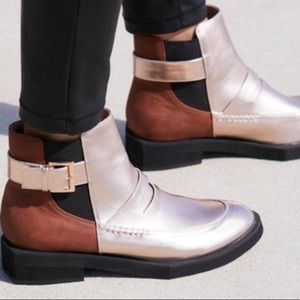 Free People Nappa Vegan Rose Gold Ankle Boots